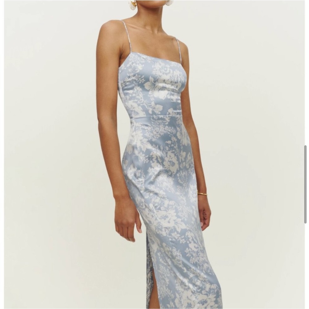 Reformation Frankie silk dress - porcelain - size 4